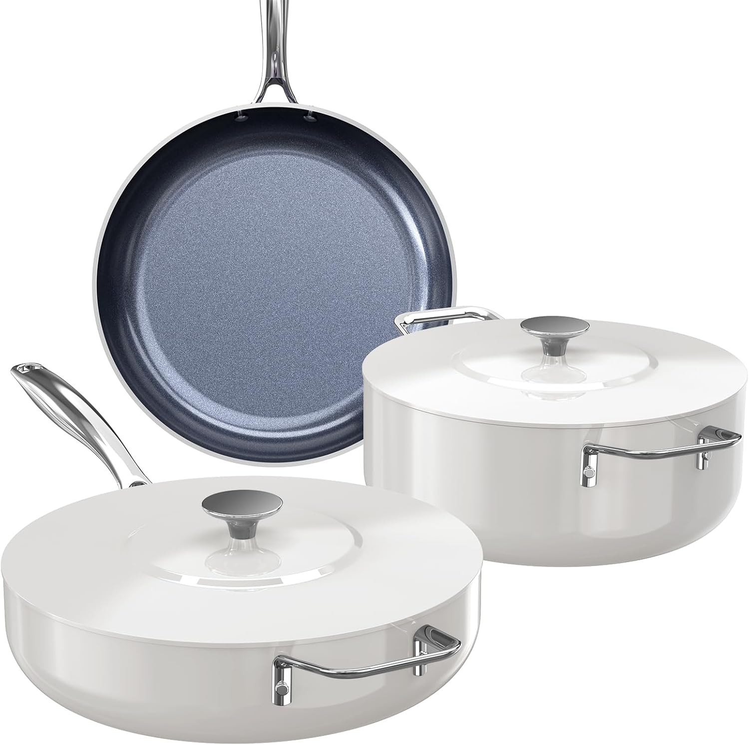 Essential 5PC Ceramic Cookware Set – Non-Stick, Scratch-Resistant, Induction Rea