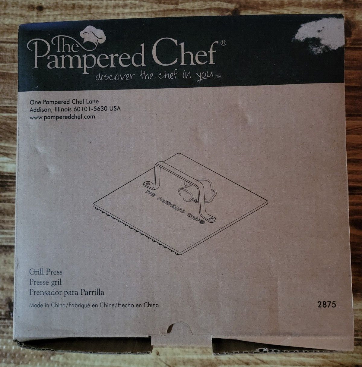Pampered Chef Grill Panini Bacon Press In Original Box! # 2875