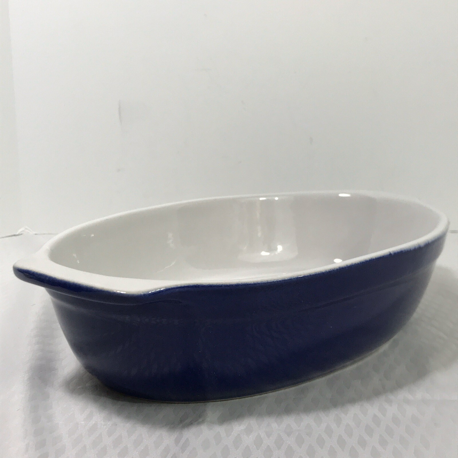 Oneida Glazed Stoneware Cobalt Blue Portugal Baking Dish Casserole 7×10.5
