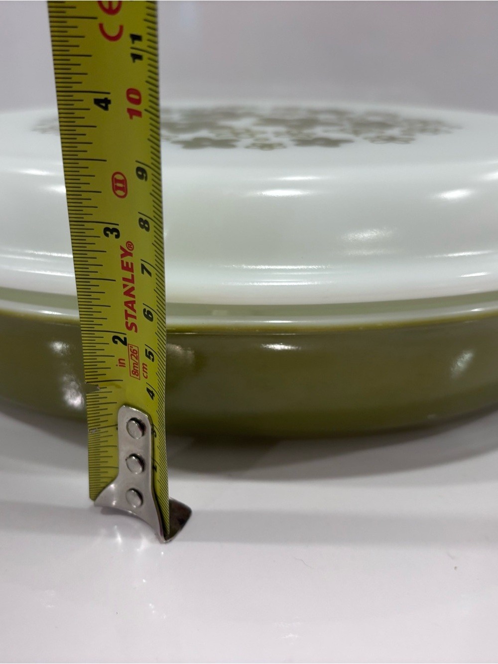 Vintage Pyrex 082 spring blossom green crazy daisy 1qt divided casserole w lid