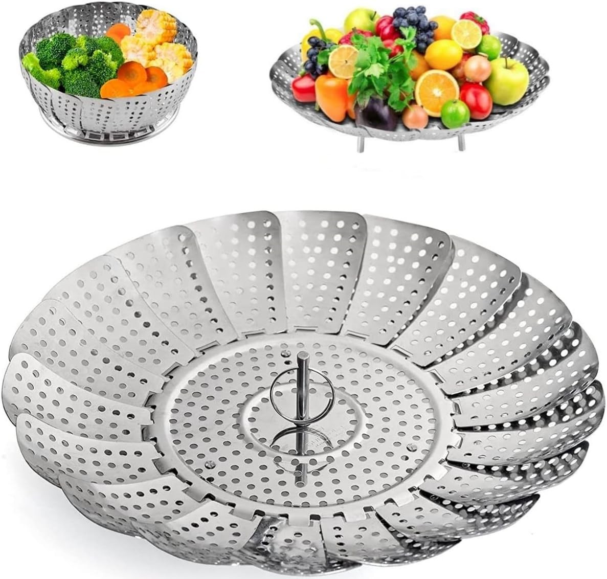 Stainless Steel Vegetable Steamer Basket Expandable To Fit Various Pots 5.5 9.3