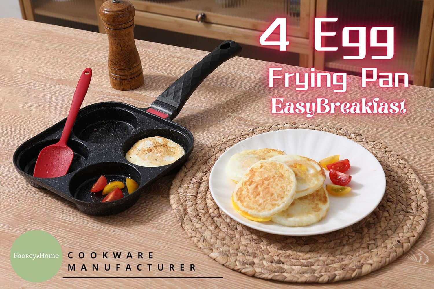 4 Egg Frying Pan Gas Only Breakfast Omelette Skillet Non-Stick Fried Egg Pan Pan