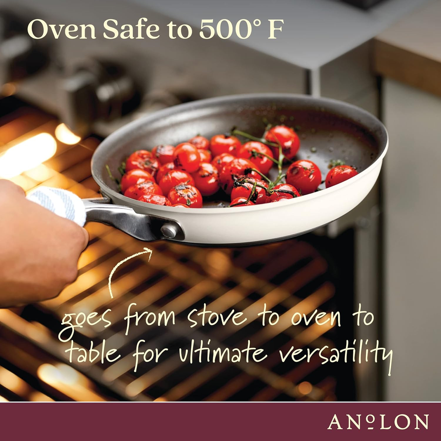 Achieve Hard Anodized Nonstick Frying Pan/Skillet, 8.25 Inch, Cream
