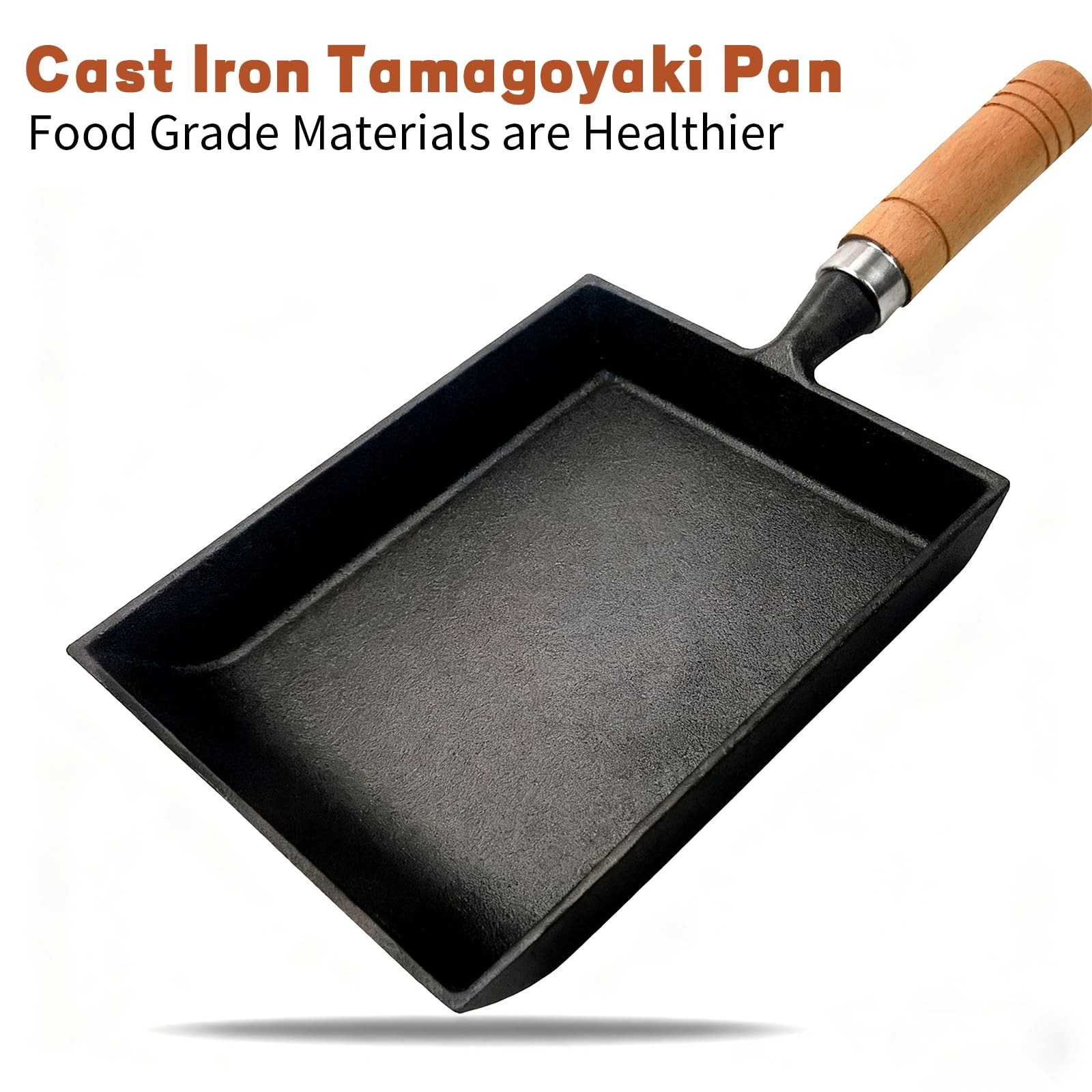 OUKENS Japanese Cast Iron Tamagoyaki Pan Nonstick, Multifunctional Square Jap…