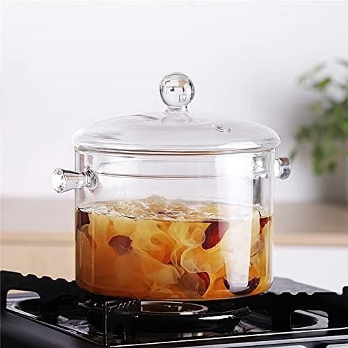 Clear Glass Simmer Pot for Stove Potpourri Cooking Saucepan with Cover Cookwa…