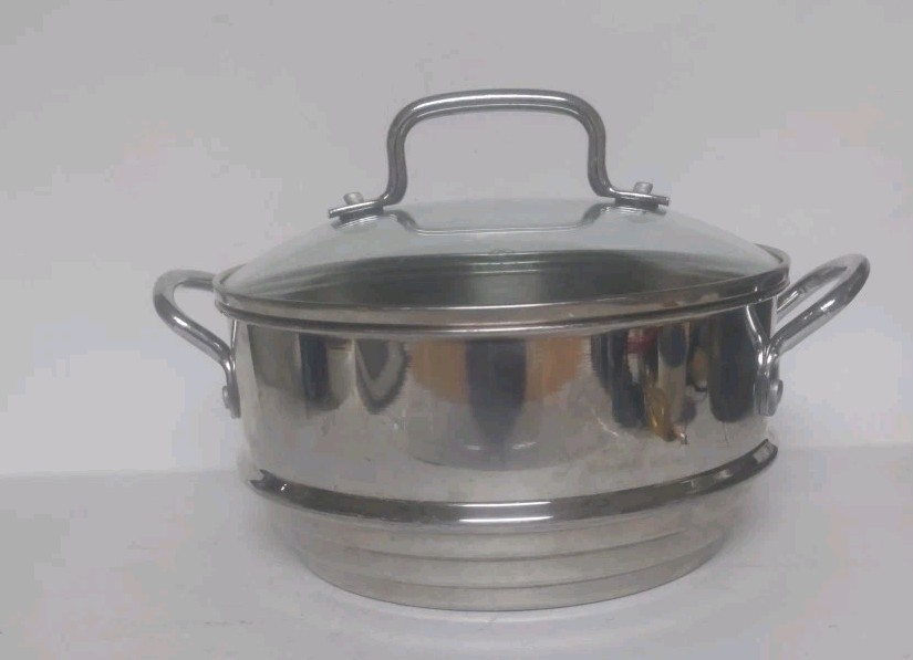 Universal Steamer Insert Colander Strainer Stainless Steel 7″-7.5″-8″ & LID