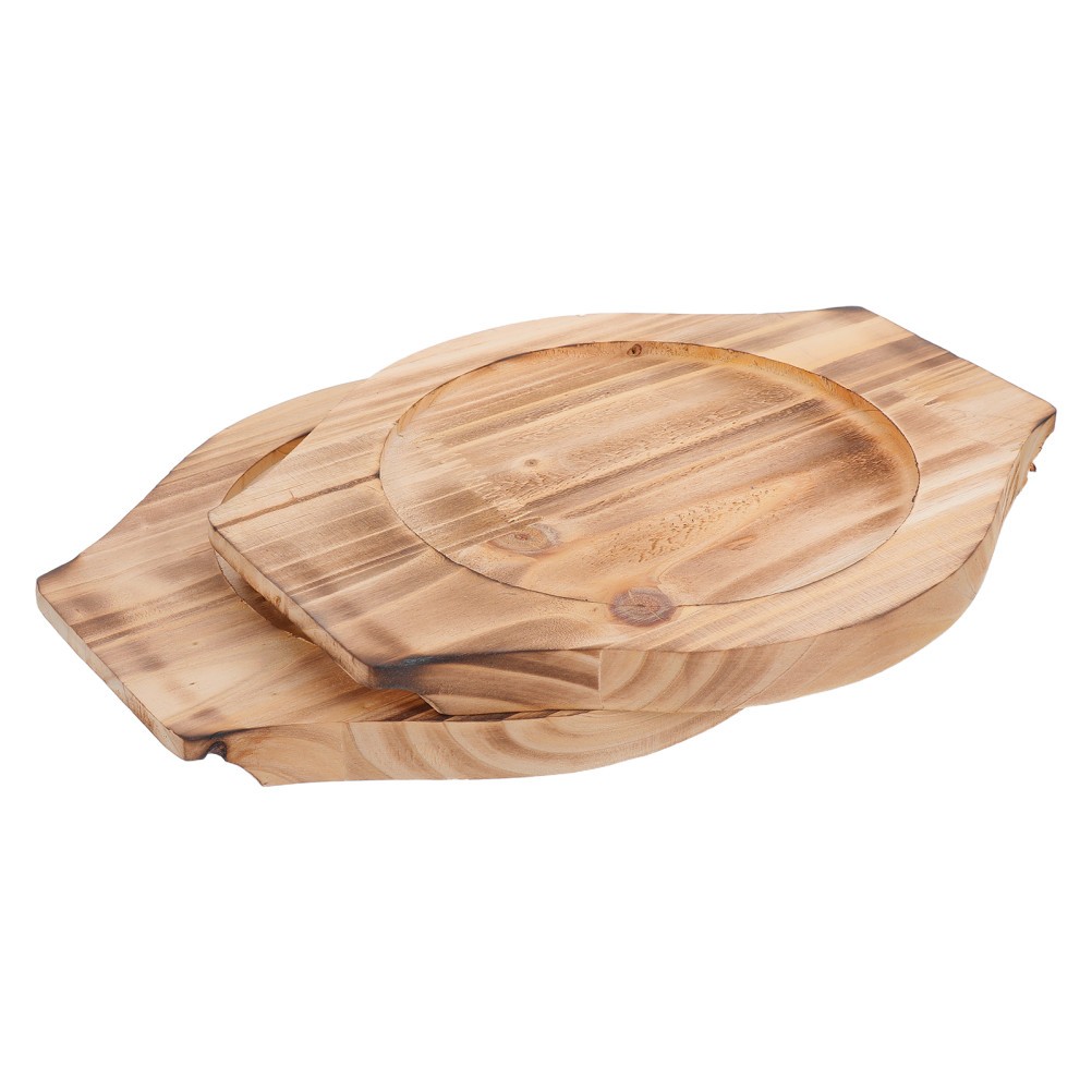 2Pcs Brown Wood Kitchen Trivets Heat Resistant Hot Pot Holders with Stable Base