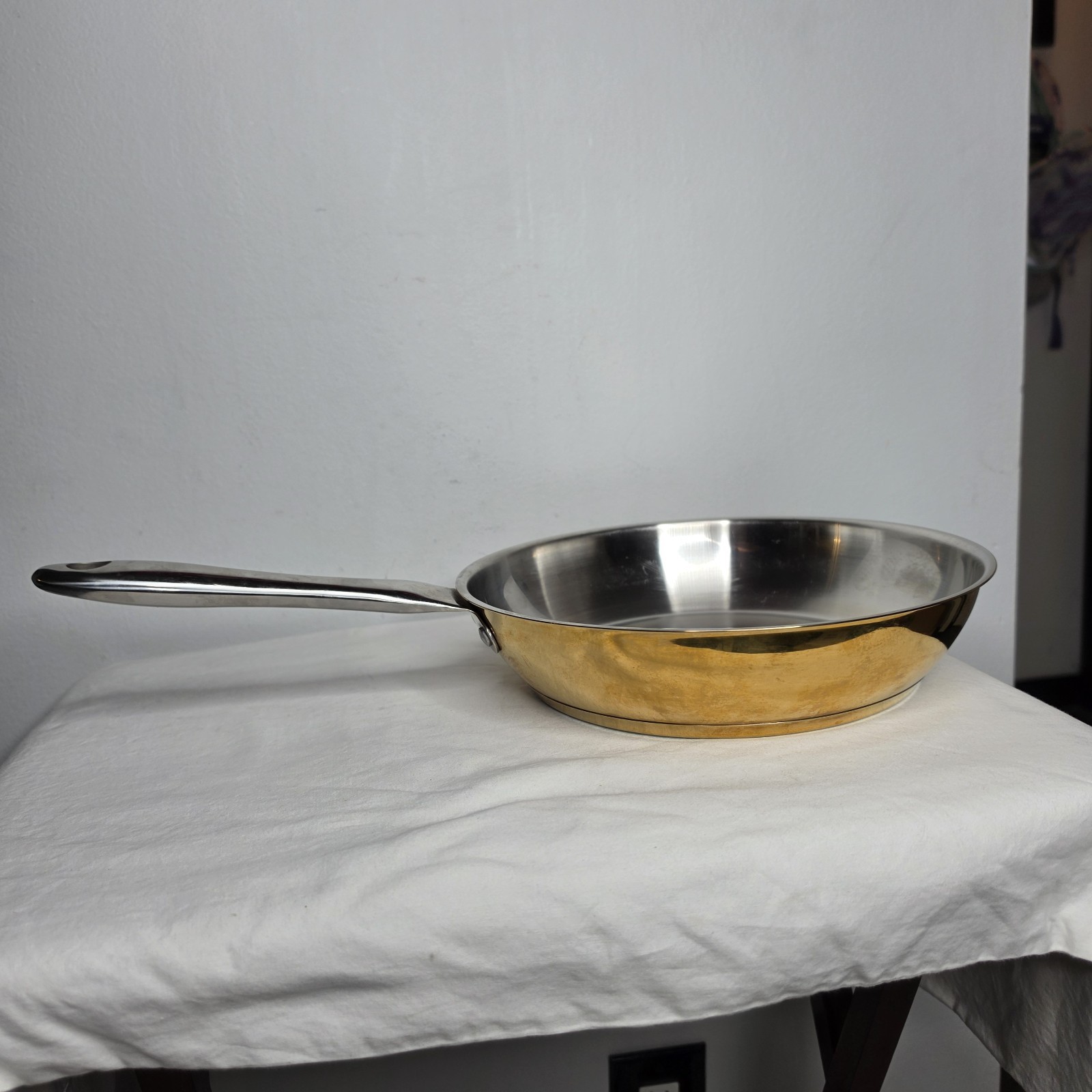 Cooks Club Stainless Steel Cookware Gold Sides Frying Pans Vintage Quality
