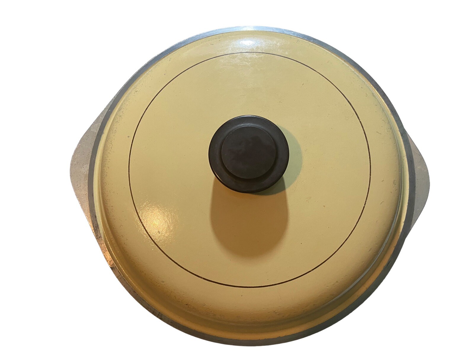 Vintage Sears Roebuck Cast Aluminum Nonstick Interior Harvest Gold Dutch Oven