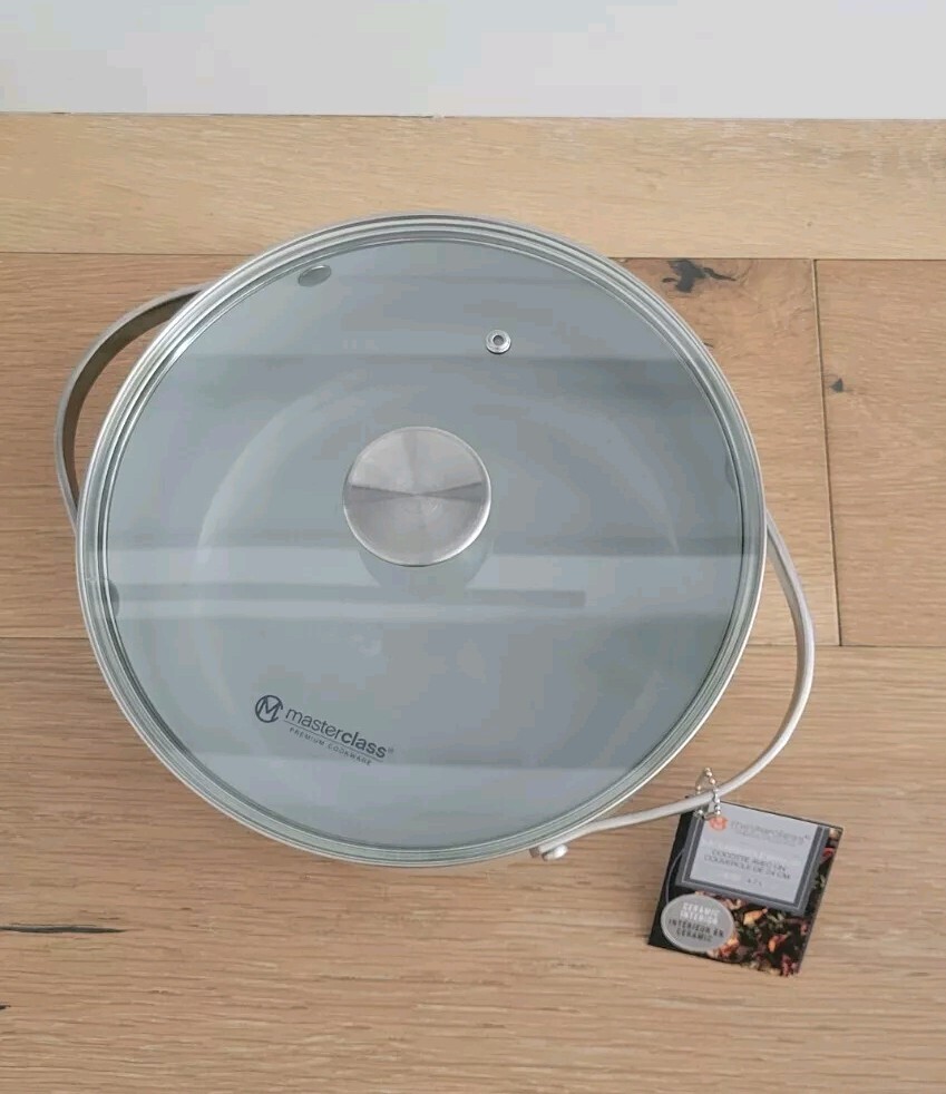 Masterclass 9.5 Inch Pot/Flat Lid 5QT/4.7L Casserole Premium Cookware Collection