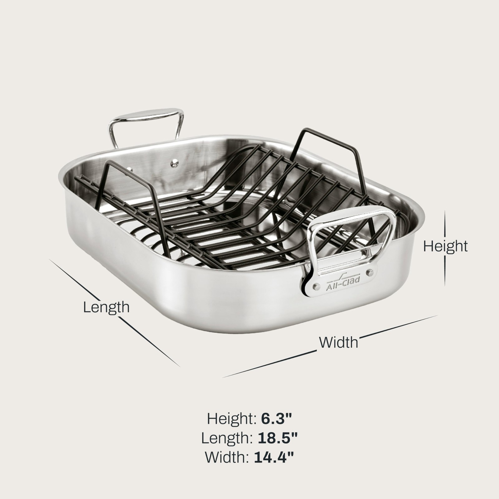 Specialty Stainless Steel Roaster and 16×13 in,