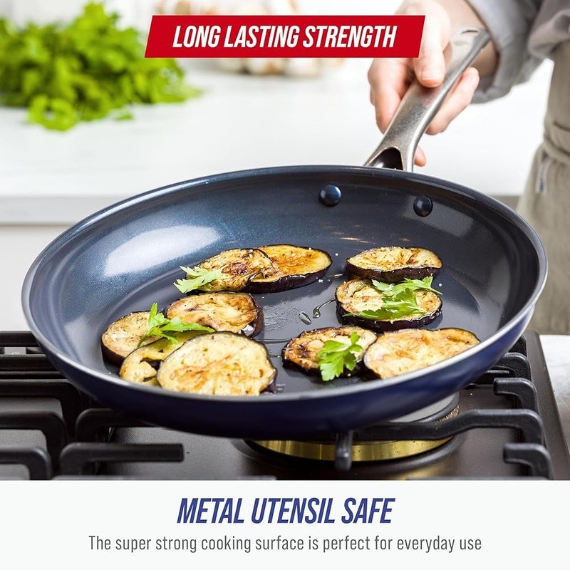 Diamond Ceramic Nonstick Cookware Metal Utensil Safe Oven Safe Dishwasher Safe