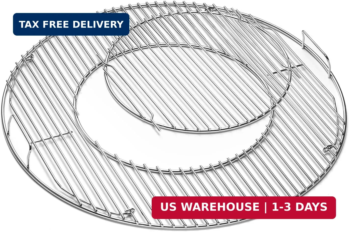 Hinged Cooking Grate for Weber, 22.5 inch Charcoal Grills, Kettle, Performer, Ma