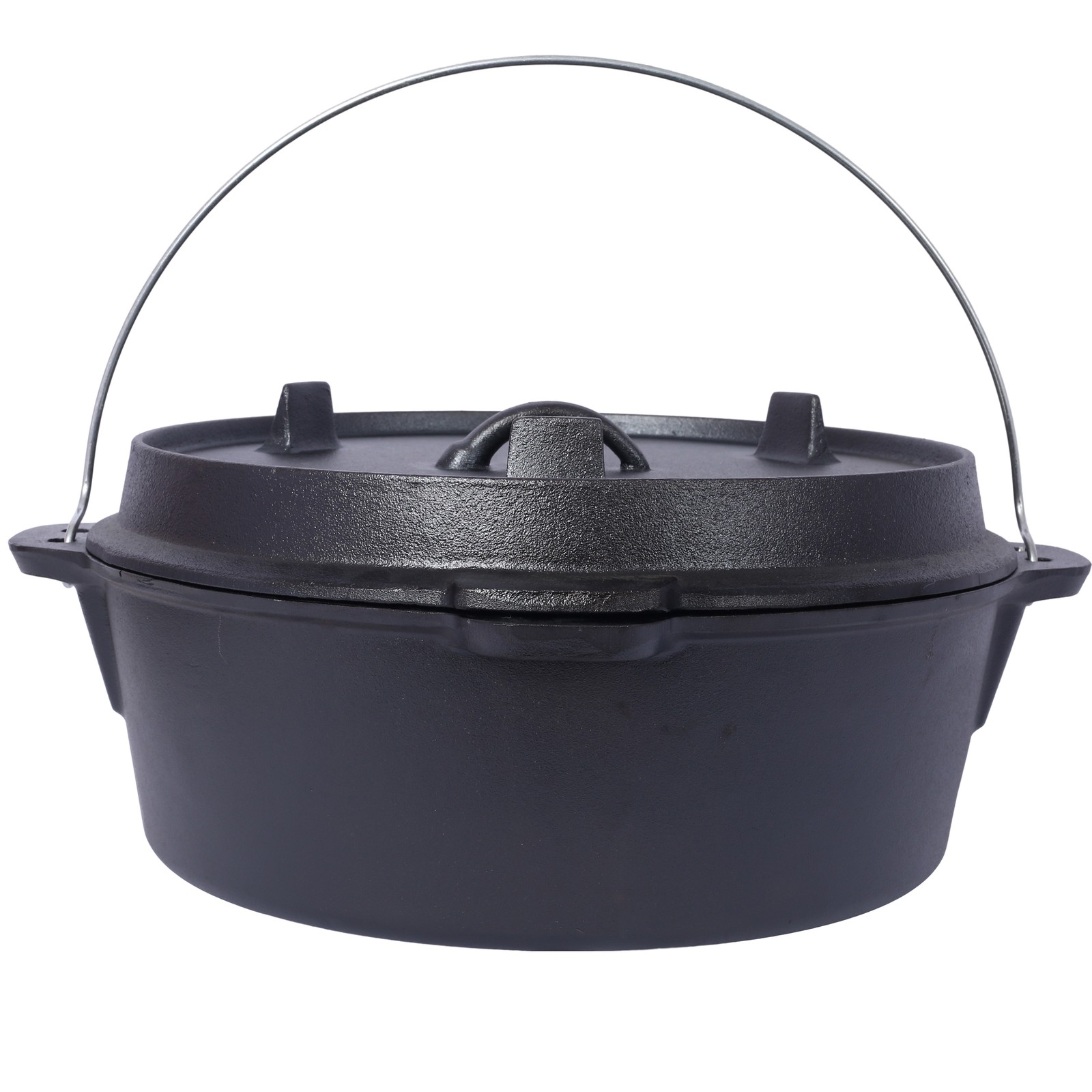 Tileon Dutch Oven12 qt Cast Iron Black Pre-Seasoned Lid Fireplace BBQ Camp Bake