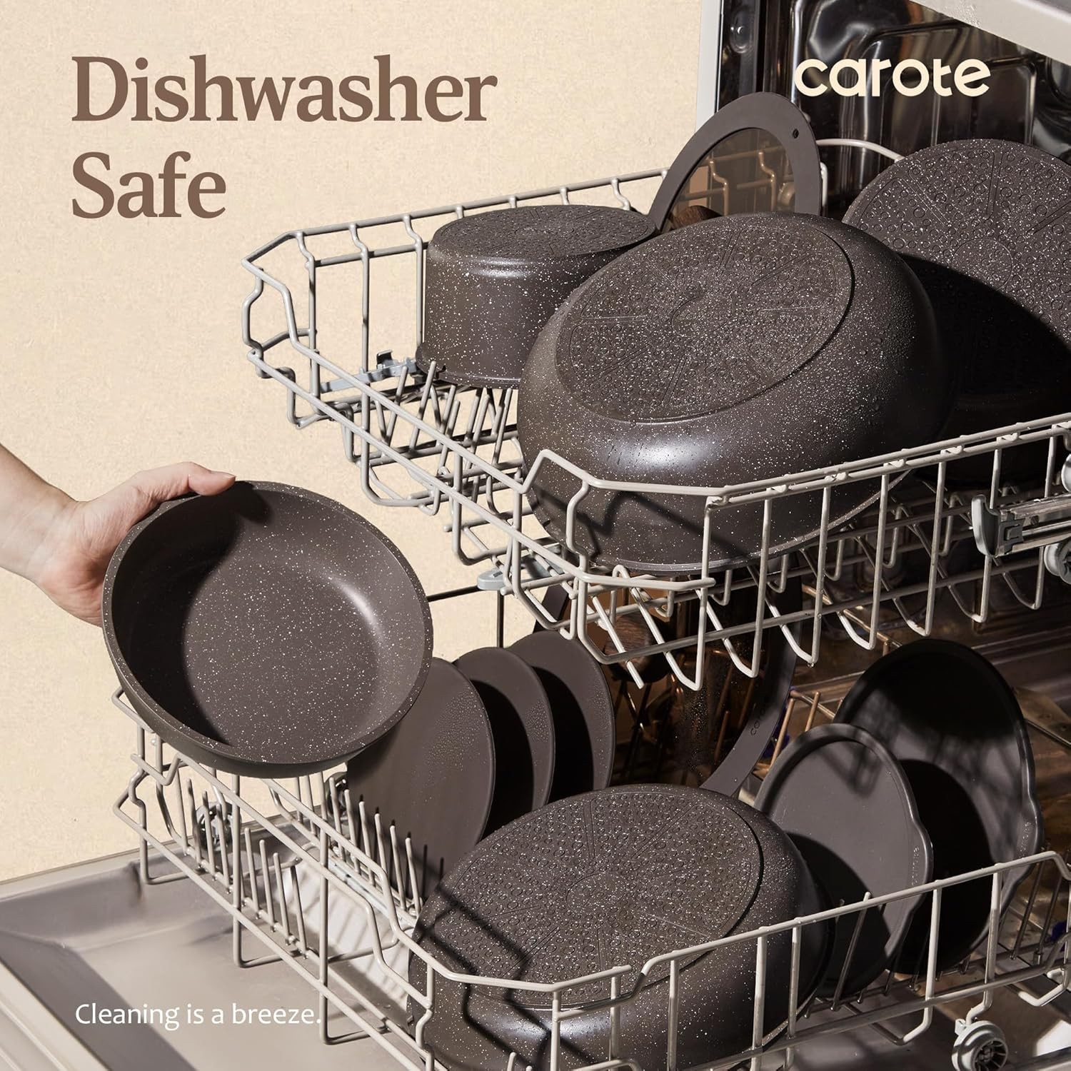 21PCS Pots and Pans Set Non Stick with Detachable Handle, Nonstick Cookware S…