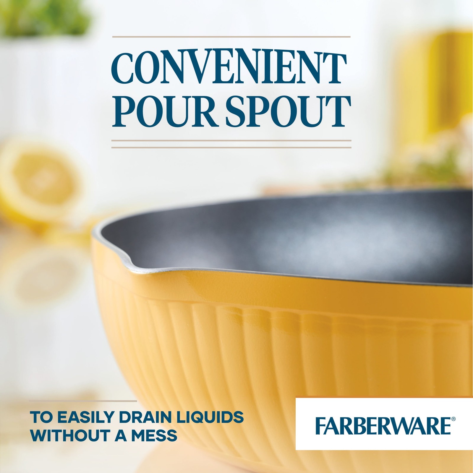 Style 11.25 Inch Nonstick Frying Pan Dishwasher Safe & Oven Safe to 500°F Yellow