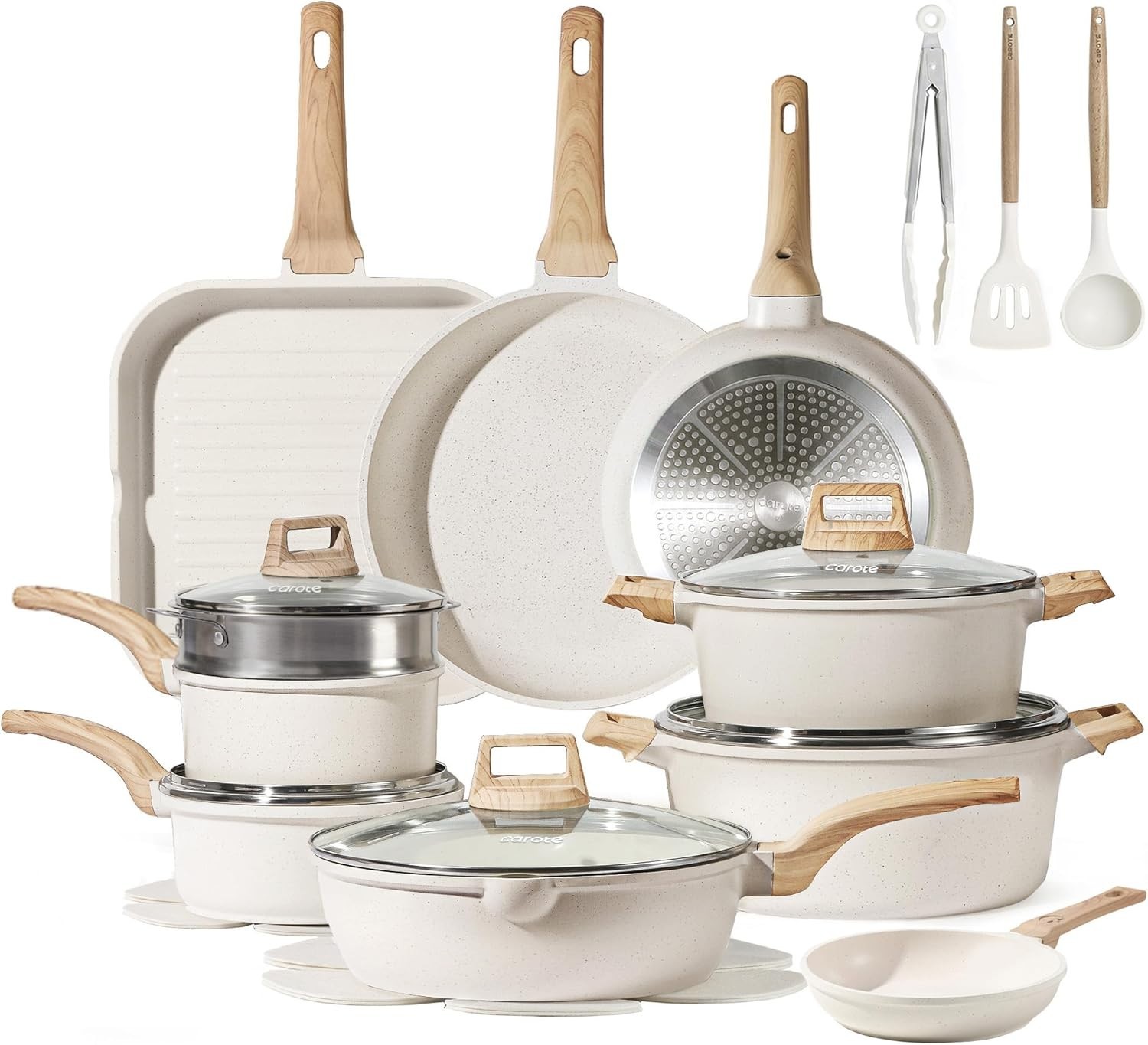 Lightweight 26-Piece Cookware Set with Nonstick Performance & Elegant Design