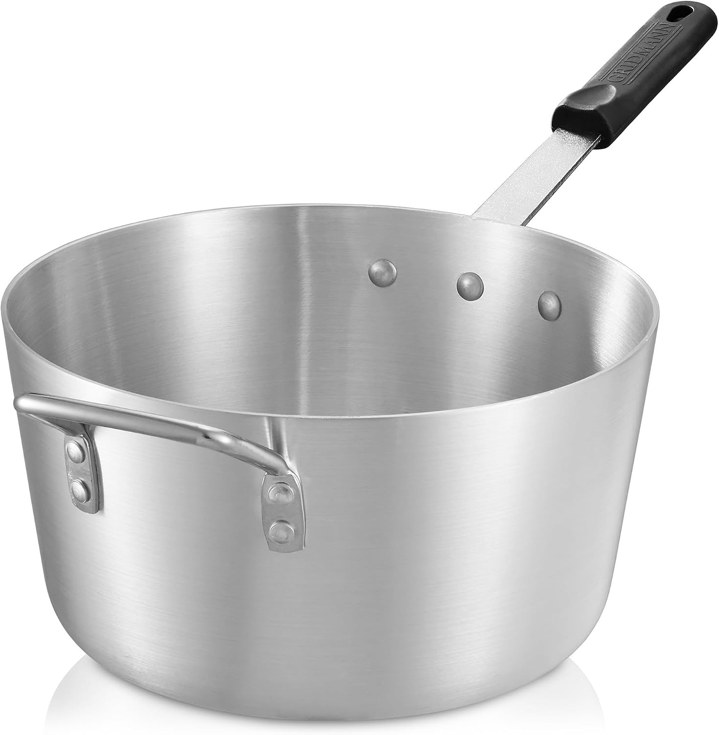 7-Quart Tapered Aluminum Sauce Pan W/ Silicone Handle Heavy Duty Cookware