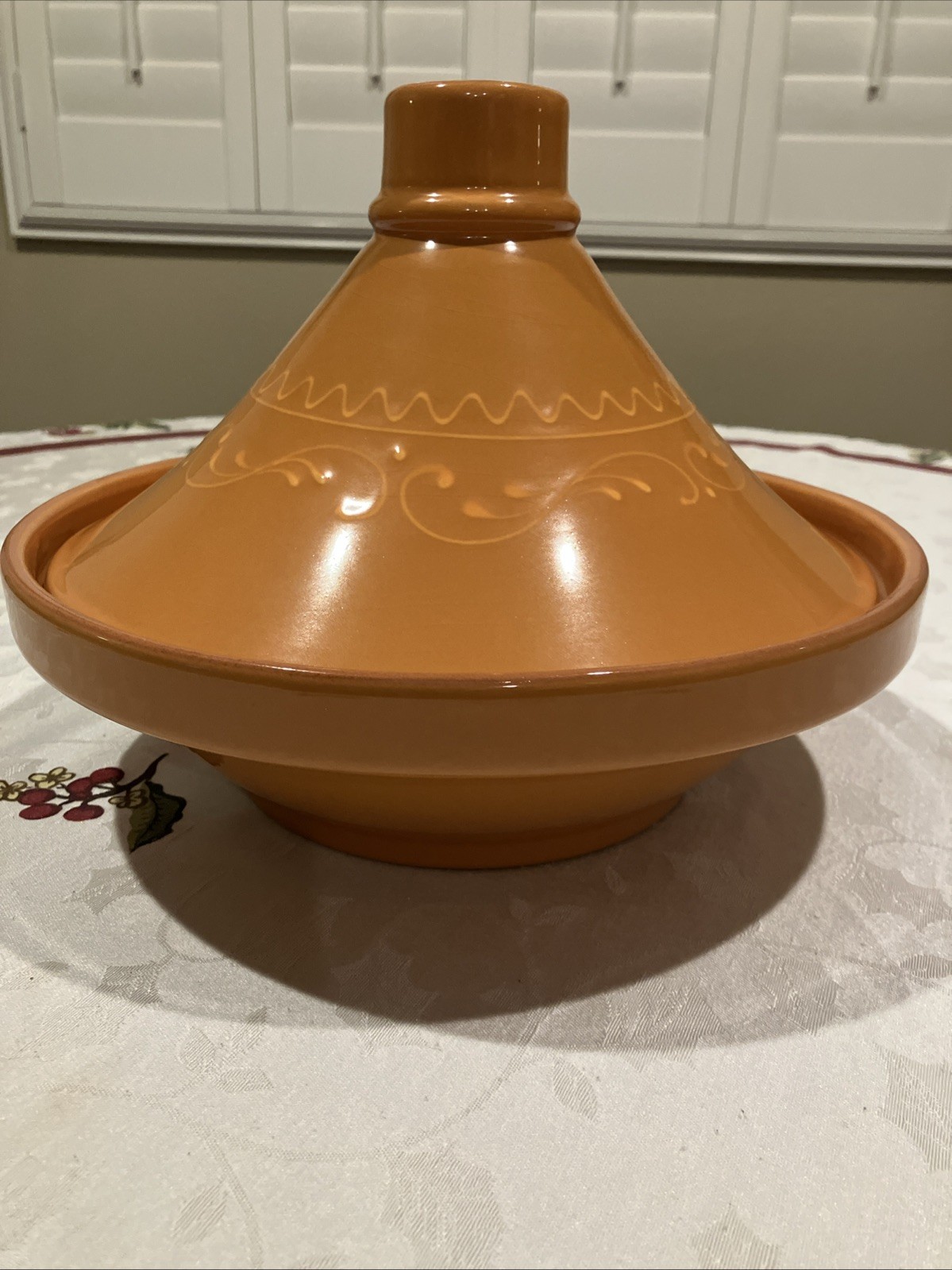 TAJINE Cooking Pot-TAGINE Ceramic Pottery Made in Portugal 11” GOLD TONE