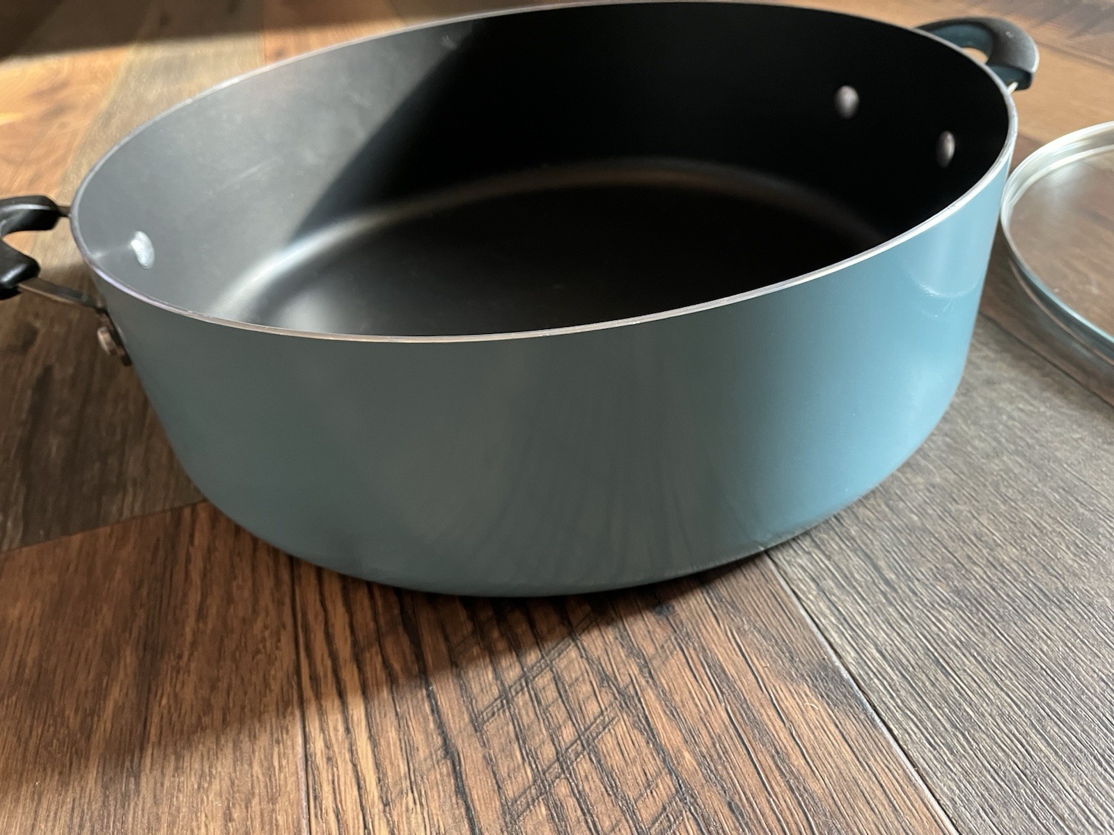 14” Farberware Aluminum Nonstick Pan With Lid Aqua Blue