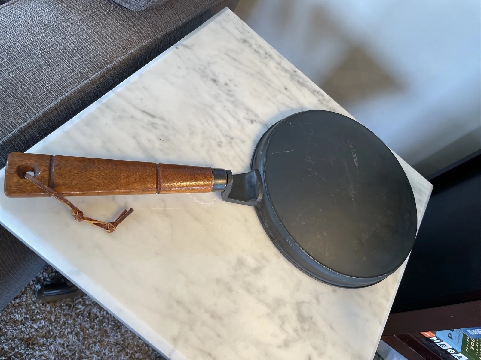 Vintage NORDIC WARE Crepes ‘N Things Crepe Pan Wooden Handle Black Cast Aluminum
