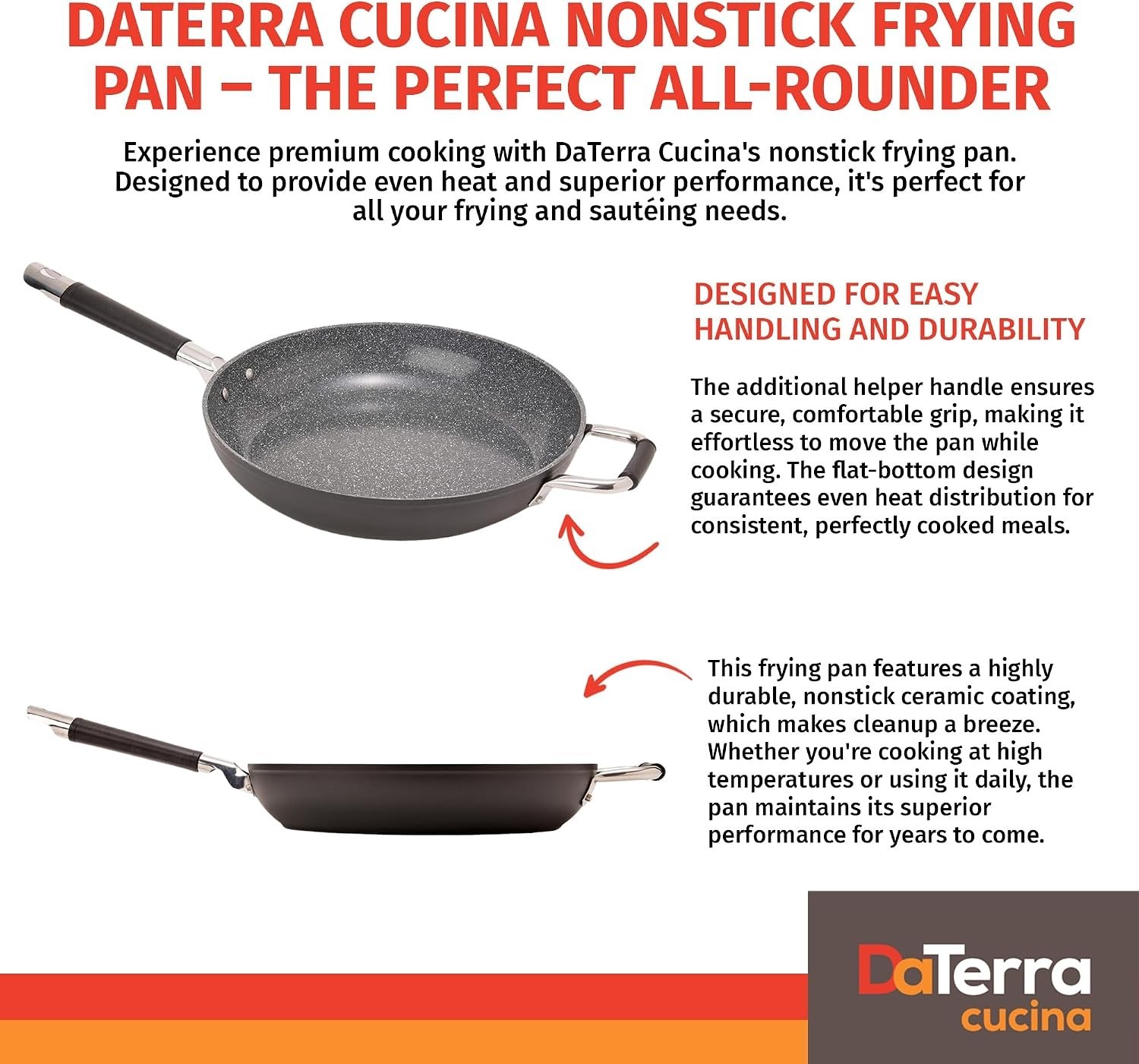 13″ Non-stick Ceramic Frying Pan – Large Nonstick Frying Pan for Cooking – In…