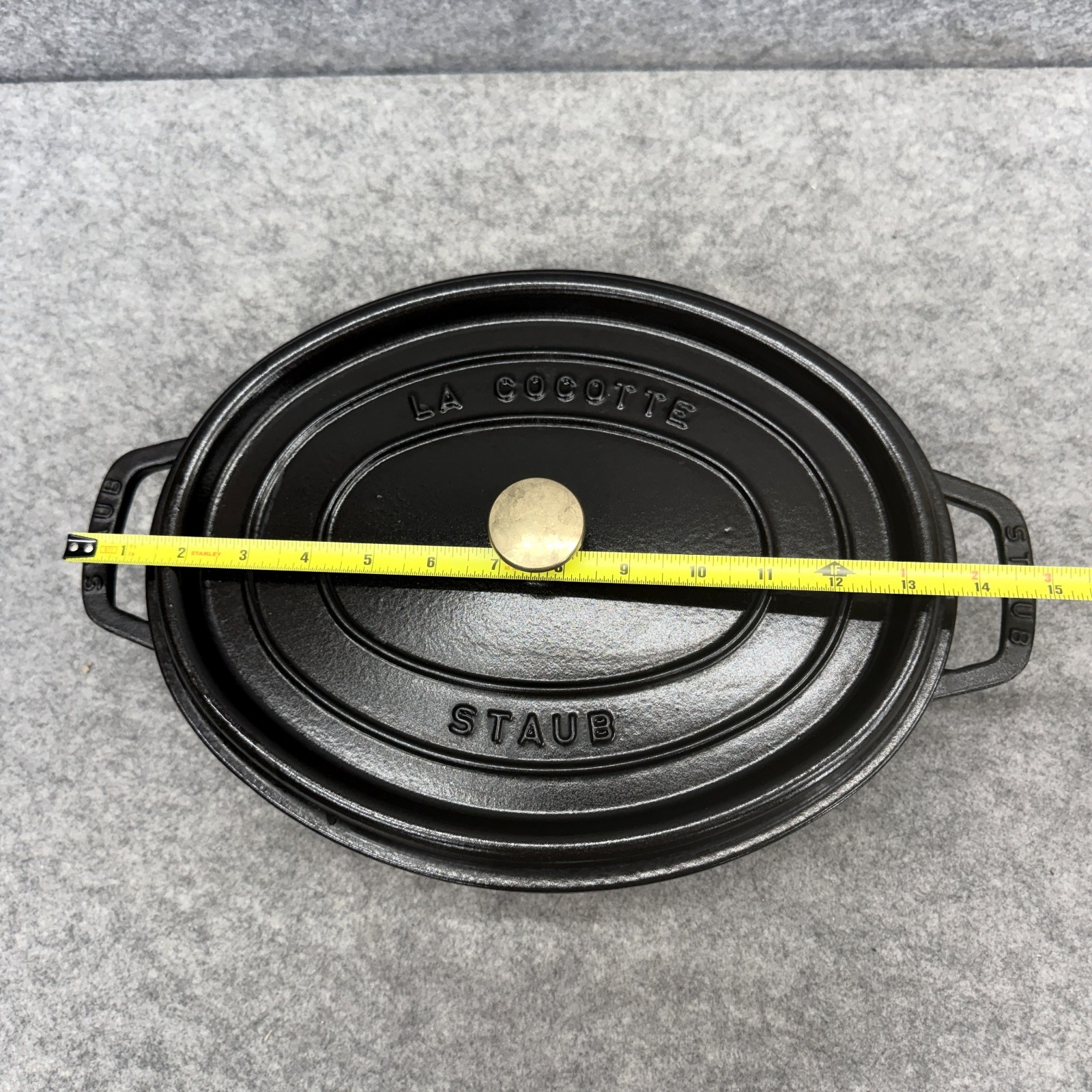 Staub Matte Black Enameled Cast Iron 7 Qt Oval Dutch Oven La Cocotte #33 France