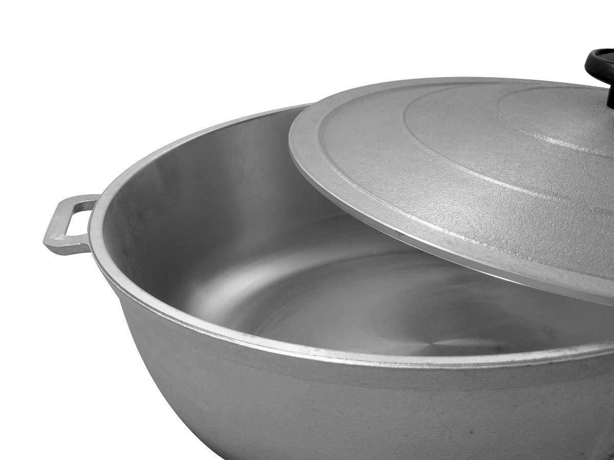 Aluminum Caldera Dutch Oven Cast Aluminum Cookware 3.4 Quart, Silver