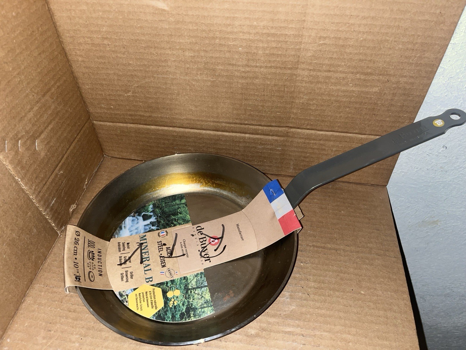 De Buyer Mineral B Element Carbon Steel Non-Stick Oven Safe Fry Pan 10.25”