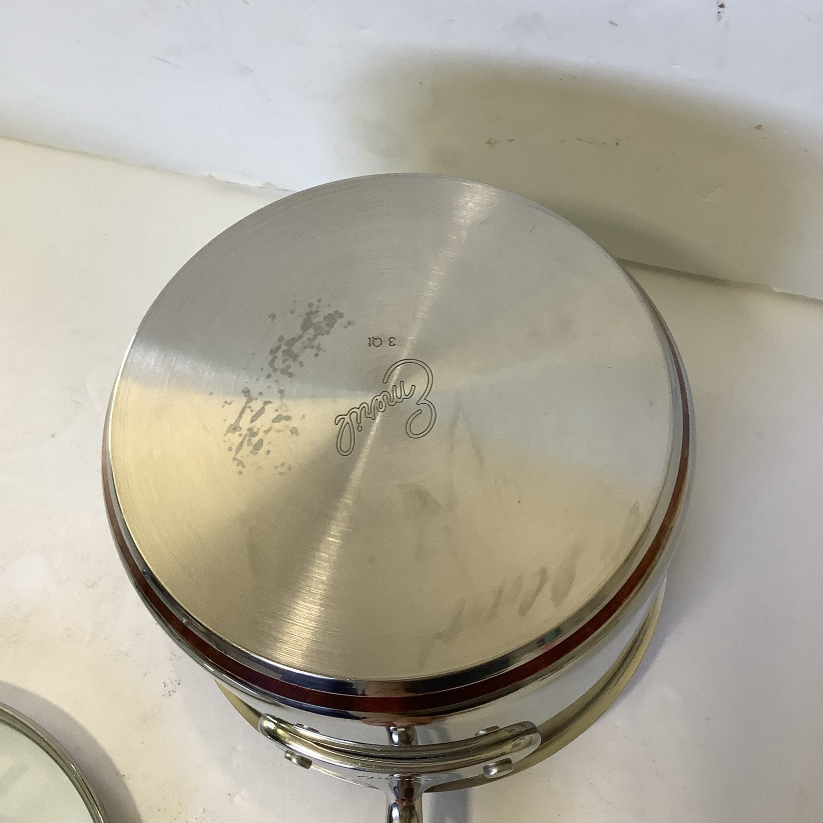 Emeril Stainless Steel Copper Core 3 Qt Saucepan Lid Steamer Insert Cookware