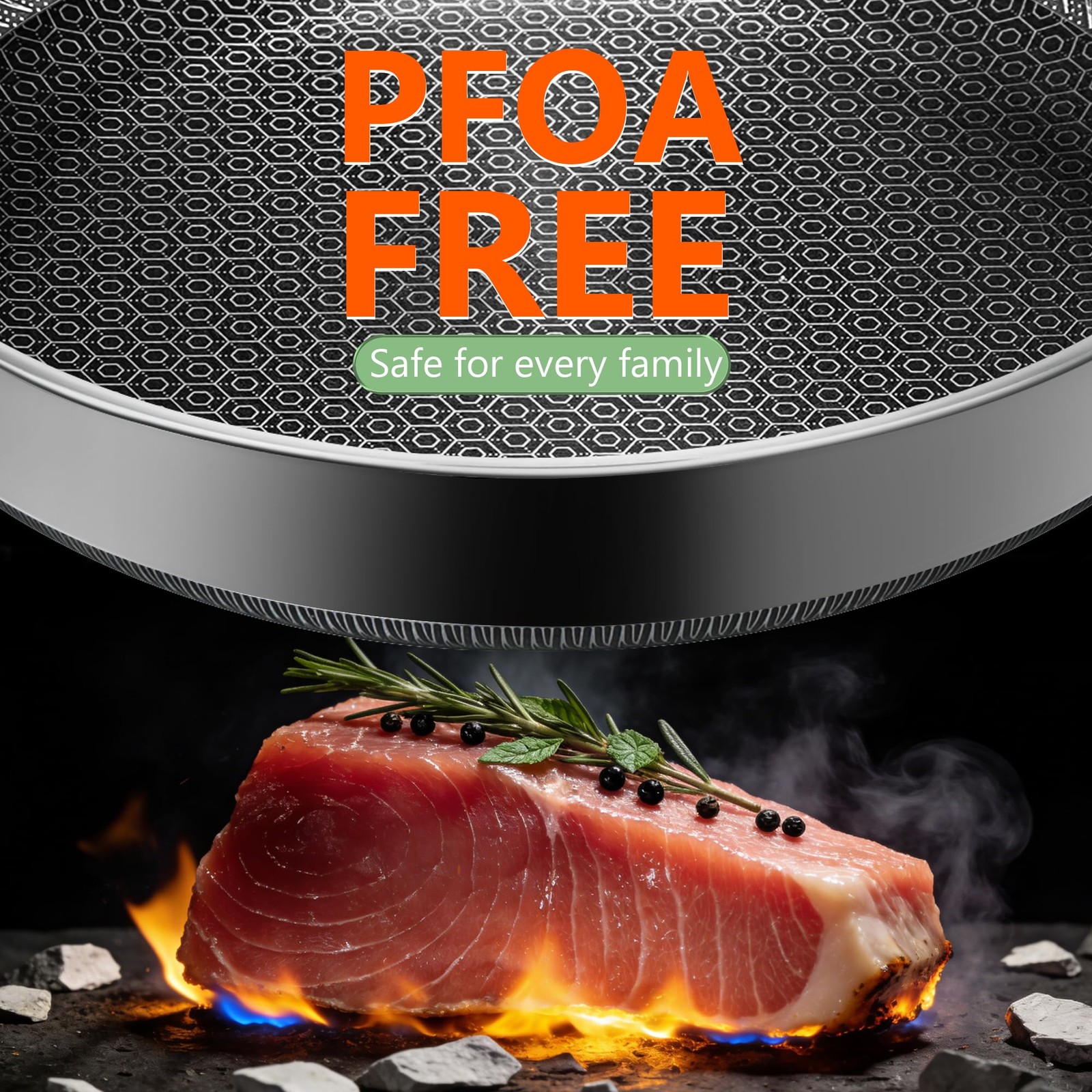 Frying Pans, 10-inch with Lid, Hybrid Frying Pans Stainless Steel Skillets, D…