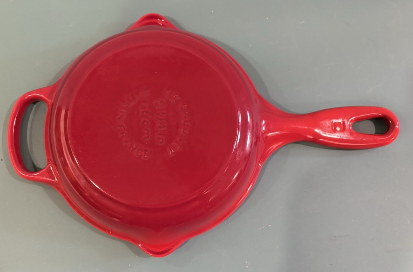 Vintage Le Creuset 6.5″ Red Enameled Cast Iron Small Fry Pan Skillet