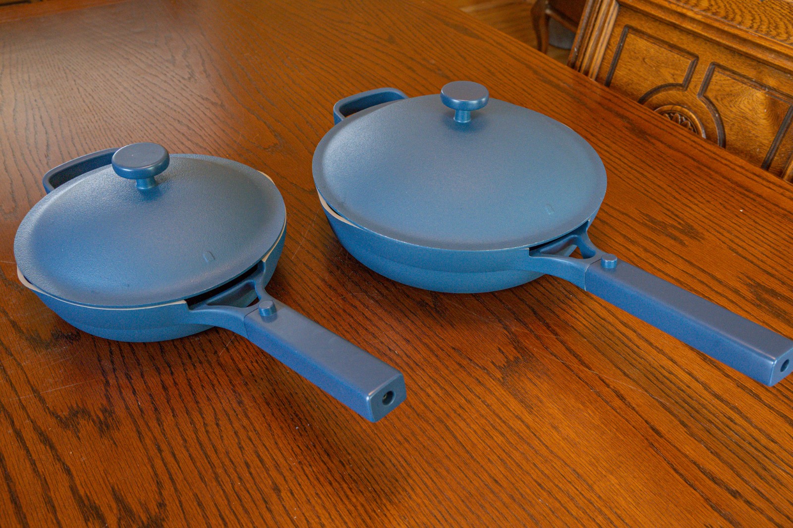 “Our Place” 10.5″ and 8.5″ Ceramic Non-Stick Skillet w/Lids. Both in great shape