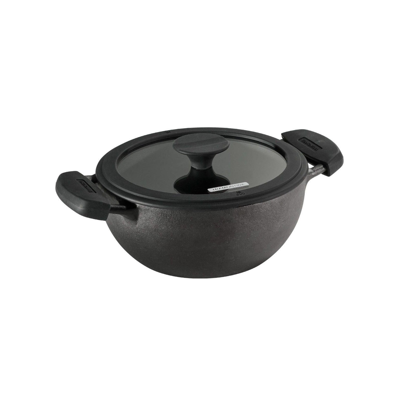 Tramontina Utsava 2.3-Quart Pre-Seasoned Cast Iron Kadai Lid Small Kadhai Pot