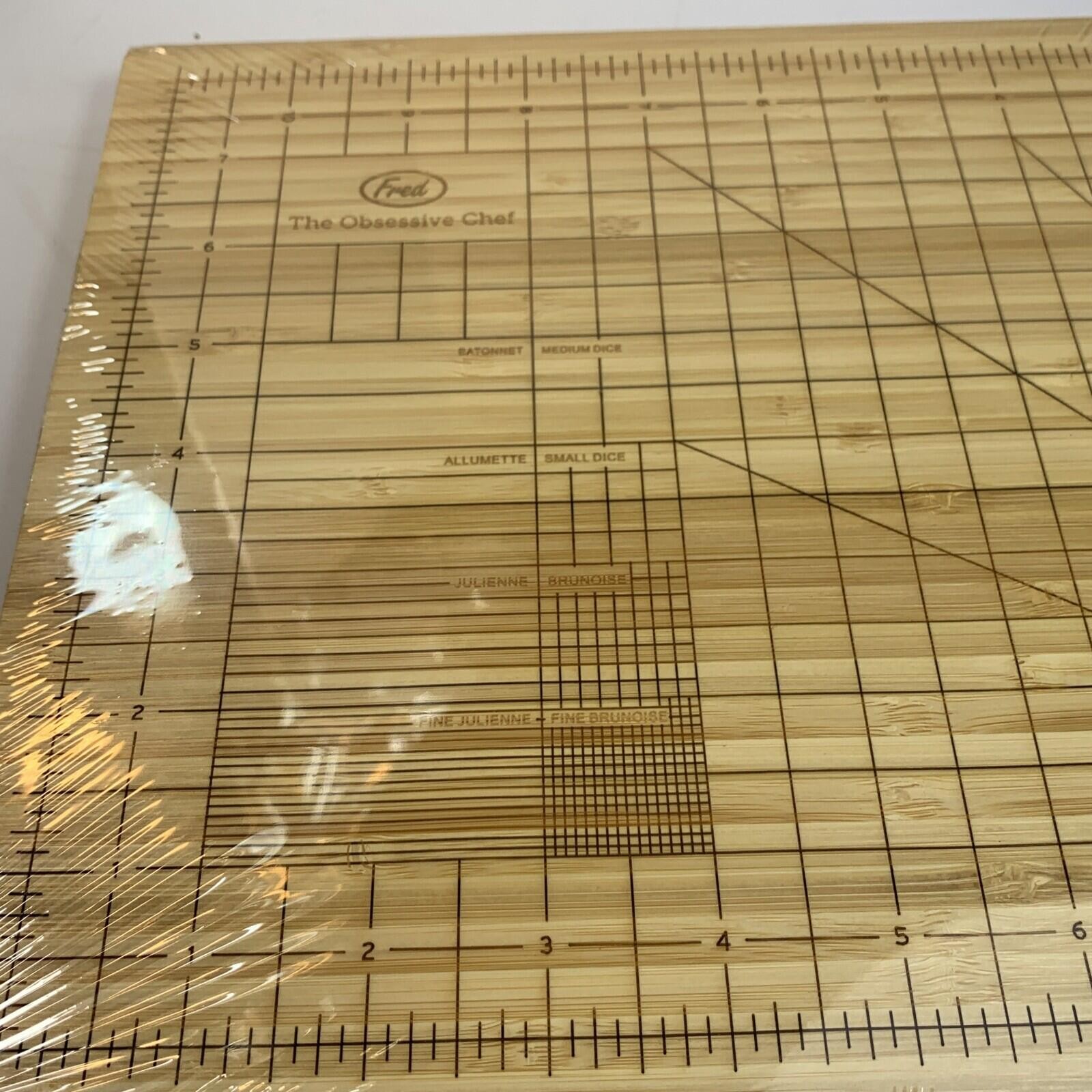 BRAND NEW Genuine Fred The Obsessive Chef Bamboo Cutting Board 9-inch by 12-inch