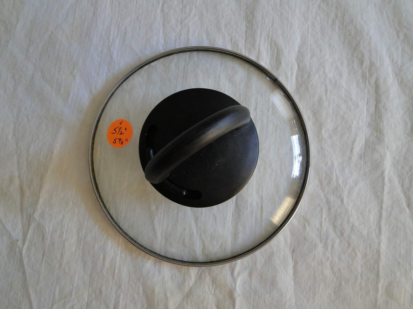 Clear Glass Cook Pot Replacement Lid – Black Vented Handle – 5-7/8″ Cookware (6)