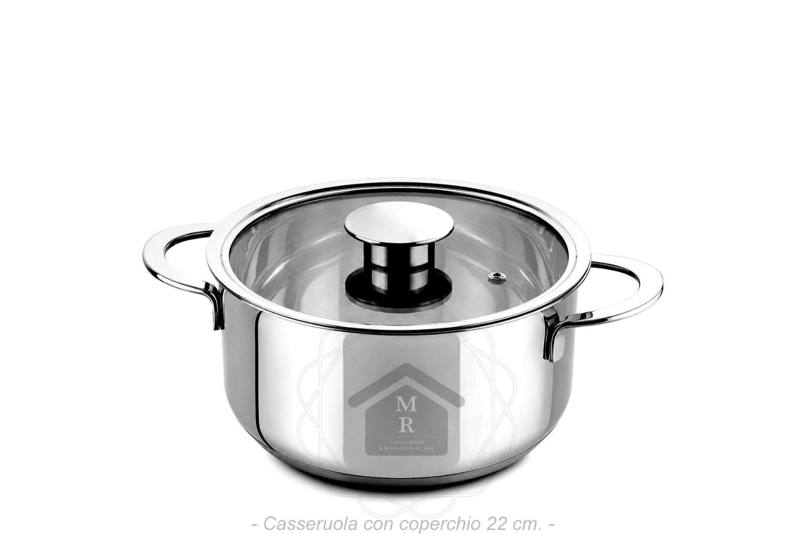 Stainless Steel Casserole Induction Bottom with Lid Pyrex Gourmet Line Mepra