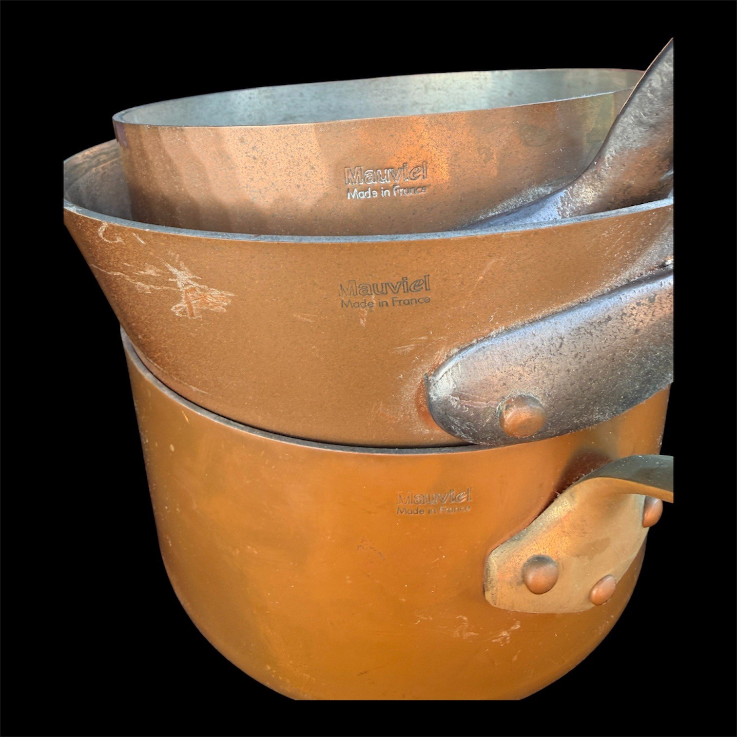 Set of 6 Genuine Mauviel 1830 Copper Cookware Pieces Made in France