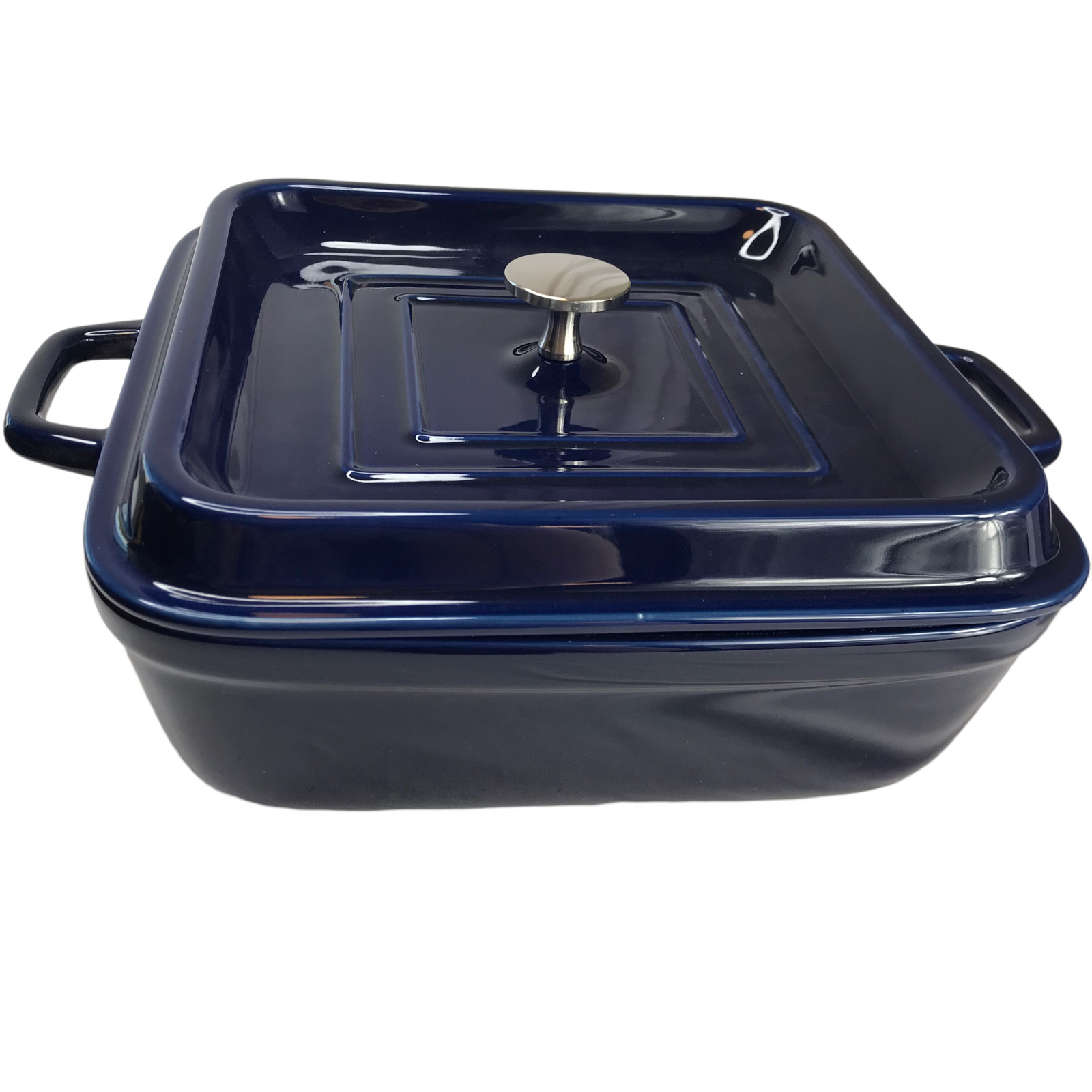Servappetit Stoneware Covered Baker Blue 9.5″ Sq Baking Casserole Dish