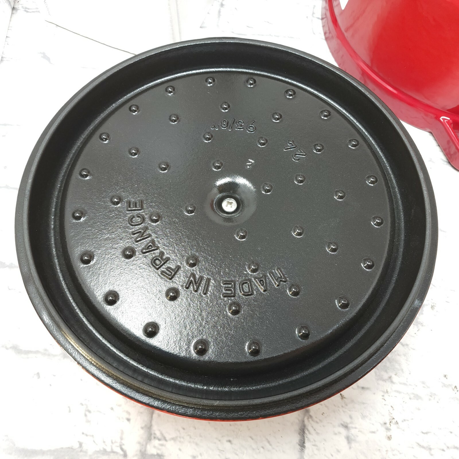 Staub 4 Quart Round Enameled Cast Iron Cocotte, Red Cherry