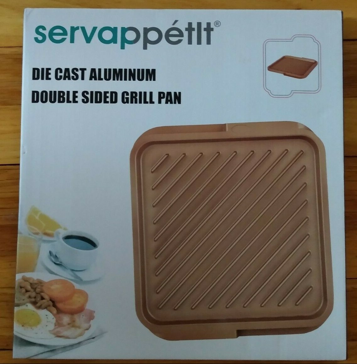 Servappetit Die Cast Aluminum Double Sided Grill Pan – NEW
