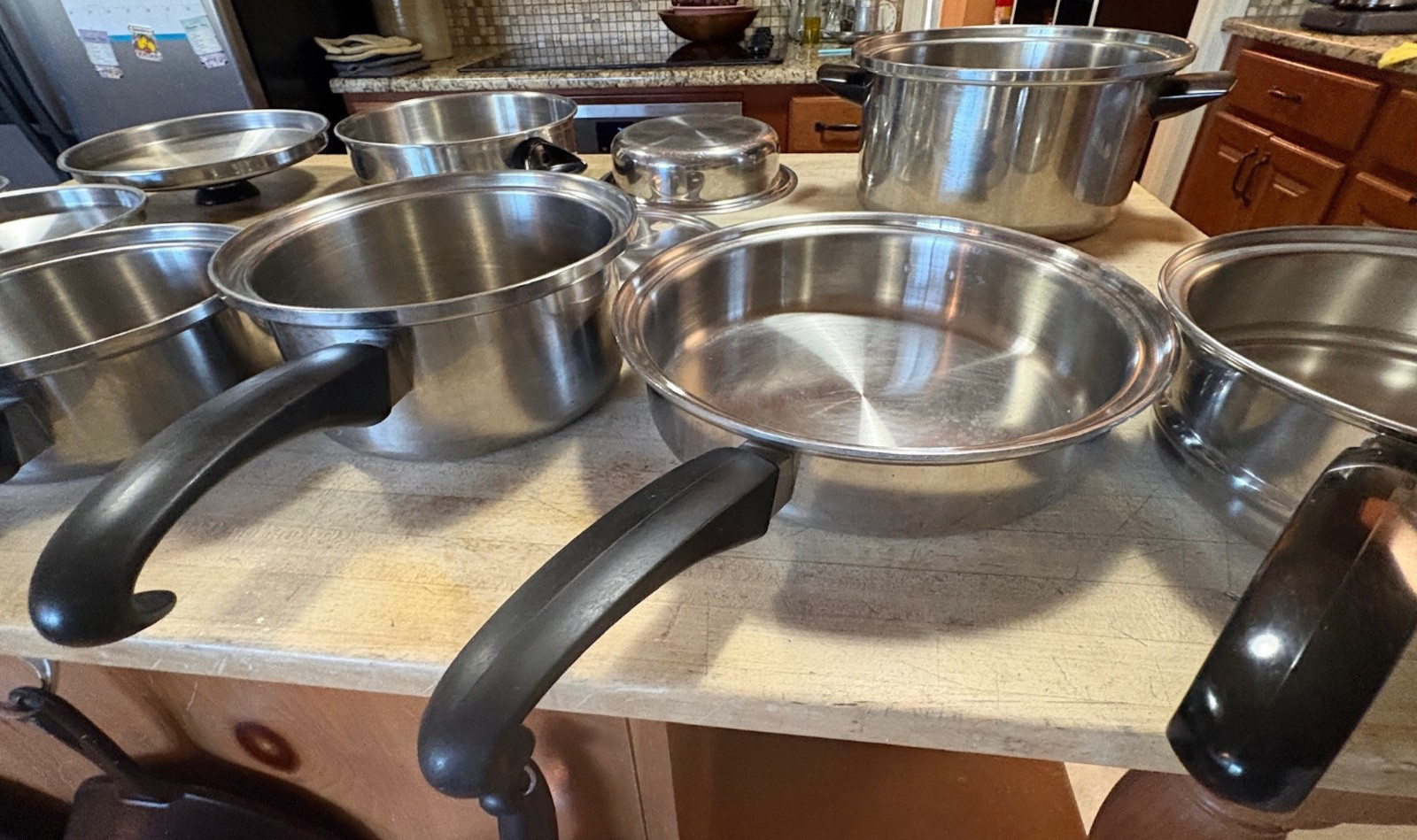Vtg 14 pcs Seal-O-Matic Thermium Multi-Plex Stainless Steel USA Cookware Set USA