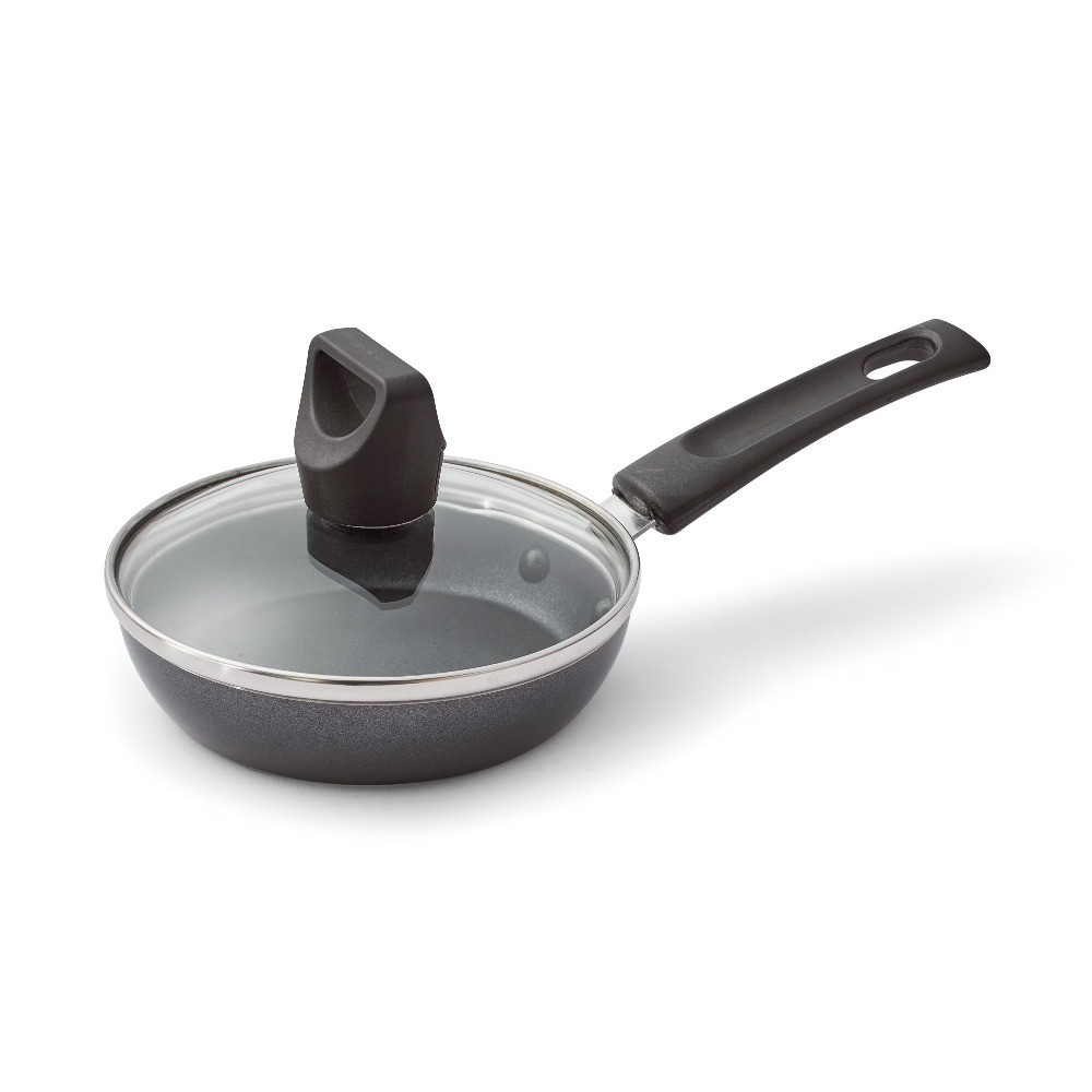 Nonstick Egg Frying Pan 4.5 Inch Small Covered Skillet Single Egg Cooker