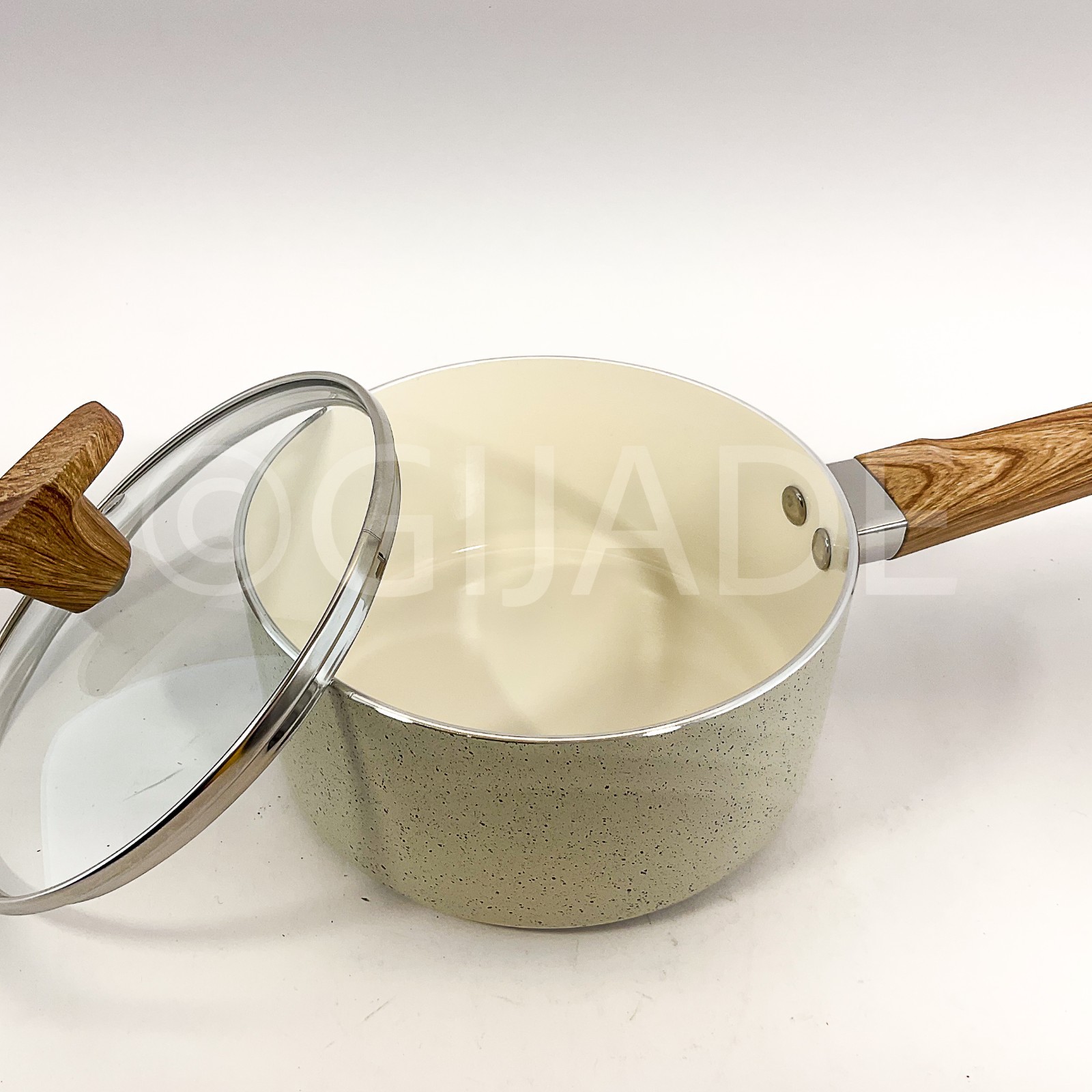 Authentic kitchen Collection 1.5-qt, 6 In Saucepan Glass lid Tan New