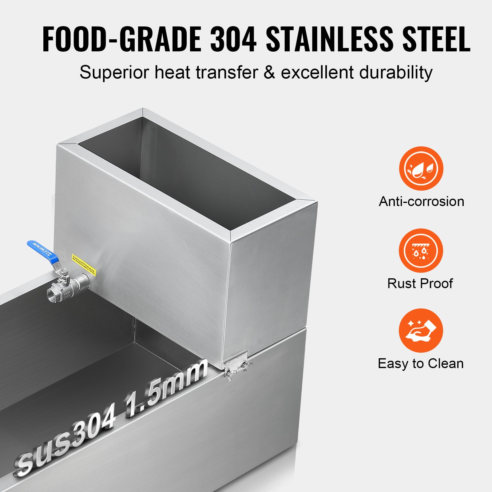 Uimoso Stainless Steel Maple Syrup Evaporator Pan with Valves and Thermometer