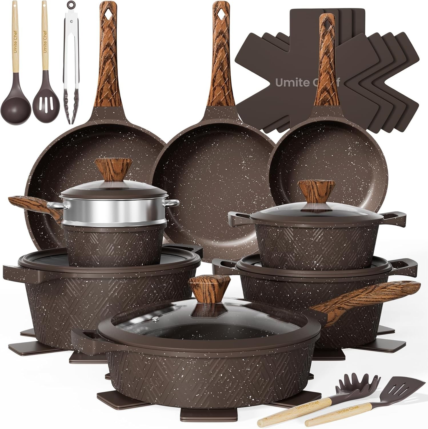 26-Piece Nonstick Cookware Set: Durable Die-Cast Aluminum & Effortless Cleanup