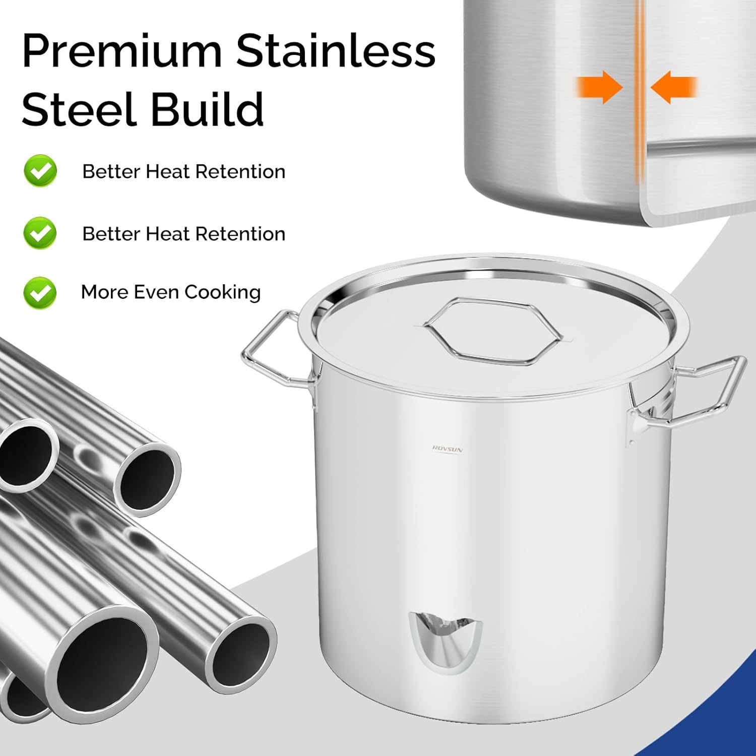 52QT Stainless Steel Steamer – Adjustable Divider & Rack for Seafood, Tamales