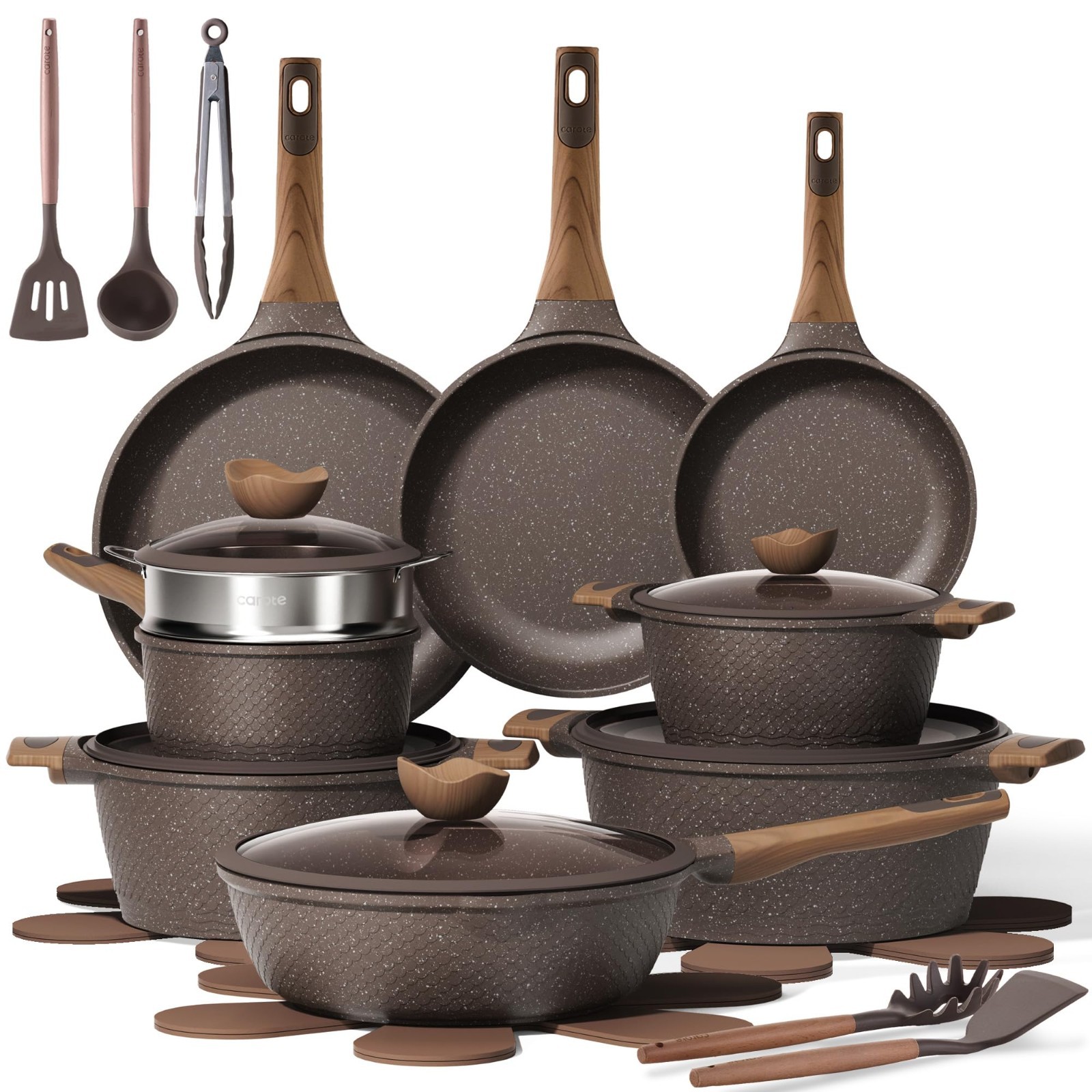 26 PCS Pots and Pans Set Non Stick, Pots and Pans Induction Cook Ware, PFOA Free