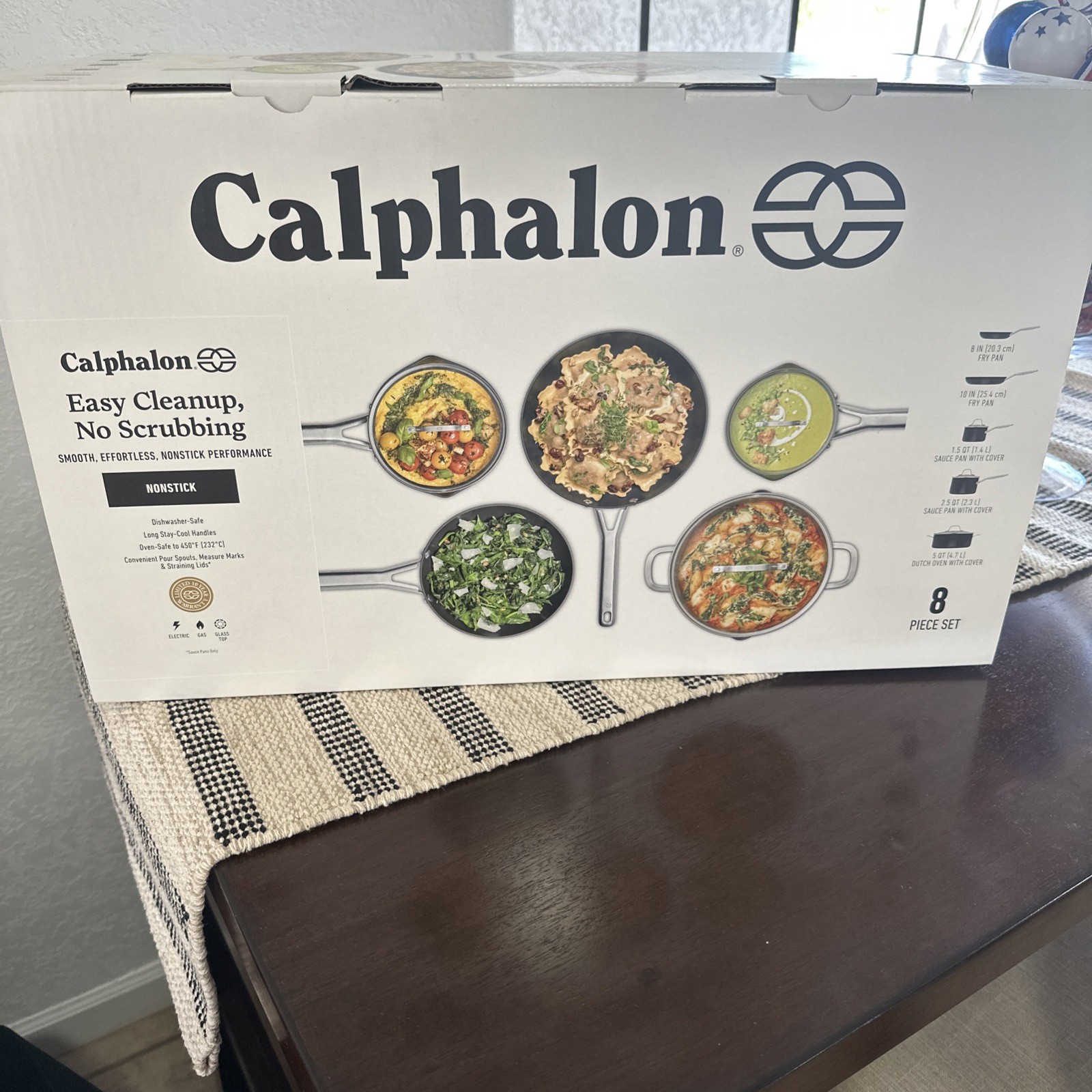 NEW IN BOX Calphalon Select 8-Piece Dishwasher Safe , no scrubbing Cookware Set