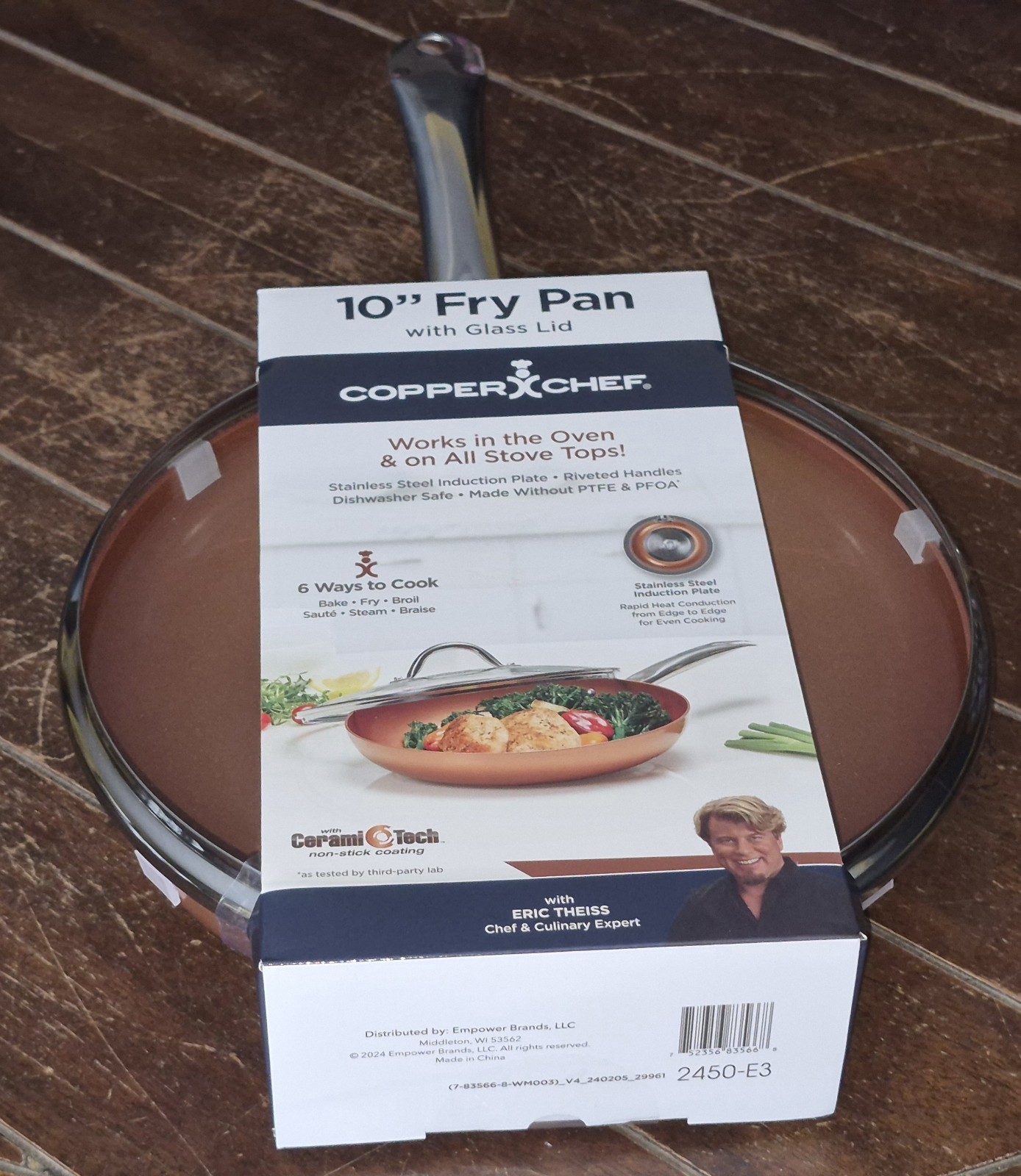 Copper Chef 10″ Round Fry Pan with Glass Lid #2450-E3